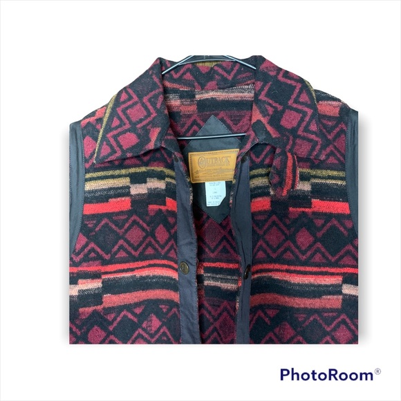 Outback Trading Company Wool Blend Aztec Western Rodeo Style Vest - Picture 3 of 7